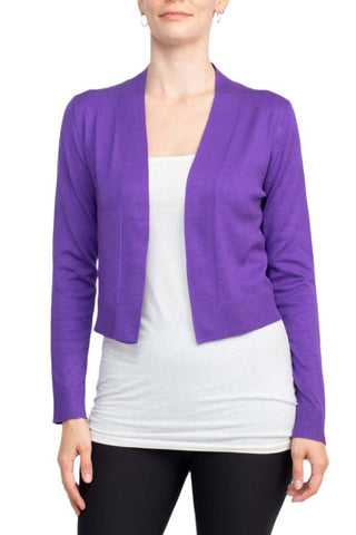 Eclectic Studio Open Front Long Sleeve Cropped Rayon Bolero - Glamourous Grace