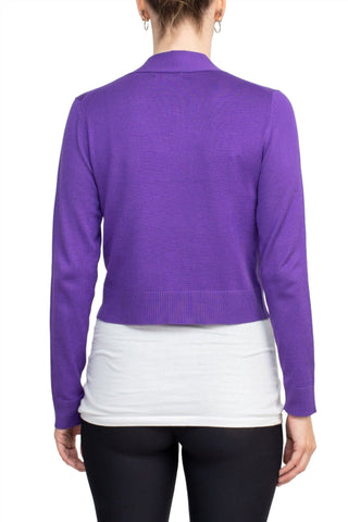 Eclectic Studio Open Front Long Sleeve Cropped Rayon Bolero - Glamourous Grace