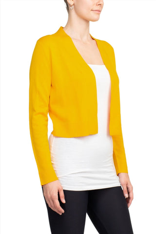 Eclectic Studio Open Front Long Sleeve Cropped Rayon Bolero - Glamourous Grace