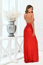 Eclipse Gown - Red Sequin Dress - By Baano
