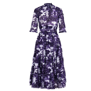 Eden Dress Antilles Toile White Lilac Dress - By Baano