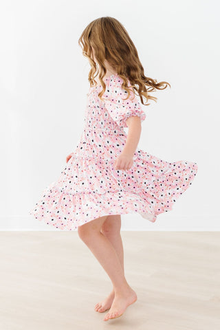 SALE Whimsical Wildflowers Smocked Ruffle Dress - By Baano