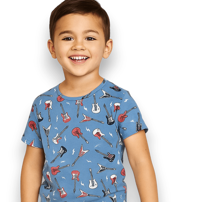 Electric Guitars Rockstar Summer Pajama Set - By Baano