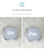 Electronic Square Silent Bedside Alarm Clock Intelligent Temperature Sensing Magnetic Attraction Desk Clock Mini Battery Operated Alarm Clock  Home Decor Stevvex