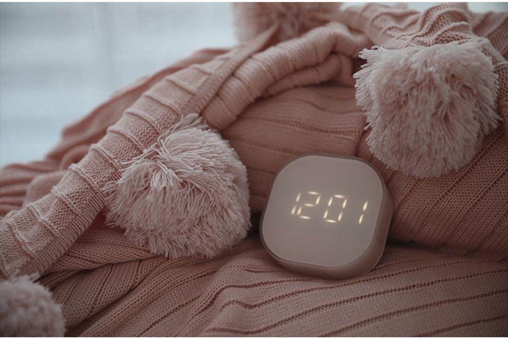 Electronic Square Silent Bedside Alarm Clock Intelligent Temperature Sensing Magnetic Attraction Desk Clock Mini Battery Operated Alarm Clock  Home Decor Stevvex