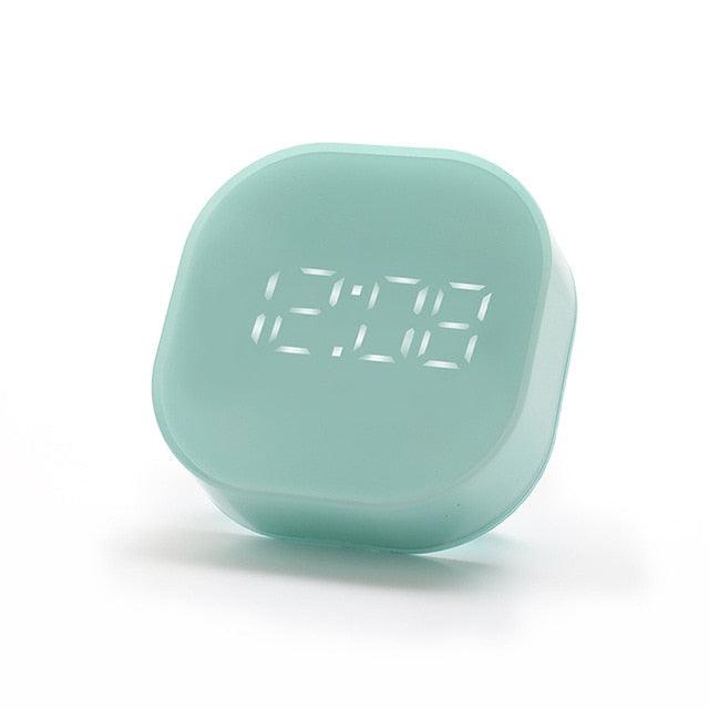 Electronic Square Silent Bedside Alarm Clock Intelligent Temperature Sensing Magnetic Attraction Desk Clock Mini Battery Operated Alarm Clock  Home Decor Stevvex