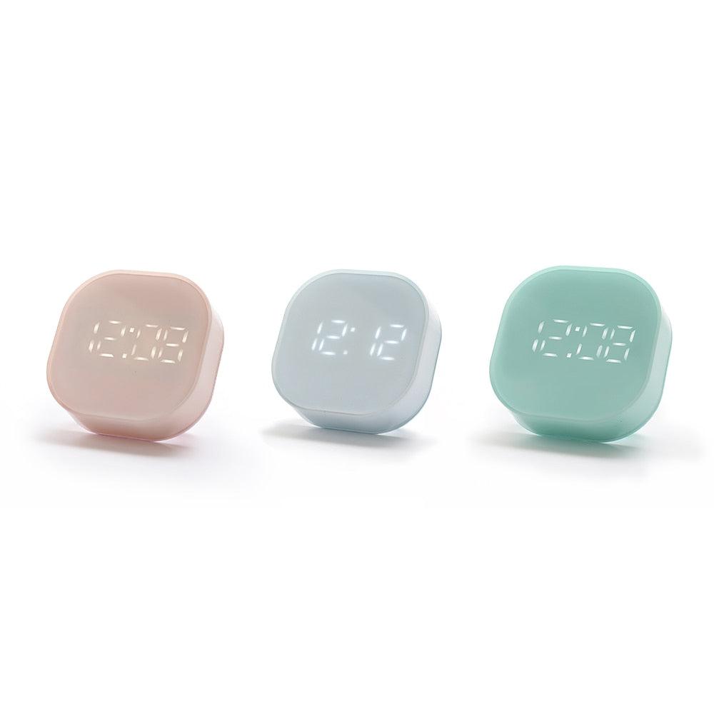 Electronic Square Silent Bedside Alarm Clock Intelligent Temperature Sensing Magnetic Attraction Desk Clock Mini Battery Operated Alarm Clock  Home Decor Stevvex