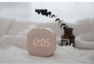 Electronic Square Silent Bedside Alarm Clock Intelligent Temperature Sensing Magnetic Attraction Desk Clock Mini Battery Operated Alarm Clock  Home Decor Stevvex