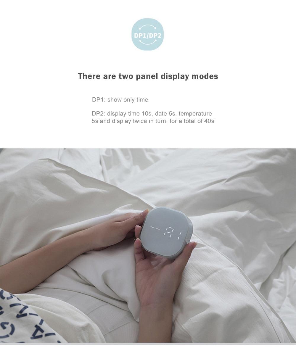Electronic Square Silent Bedside Alarm Clock Intelligent Temperature Sensing Magnetic Attraction Desk Clock Mini Battery Operated Alarm Clock  Home Decor Stevvex