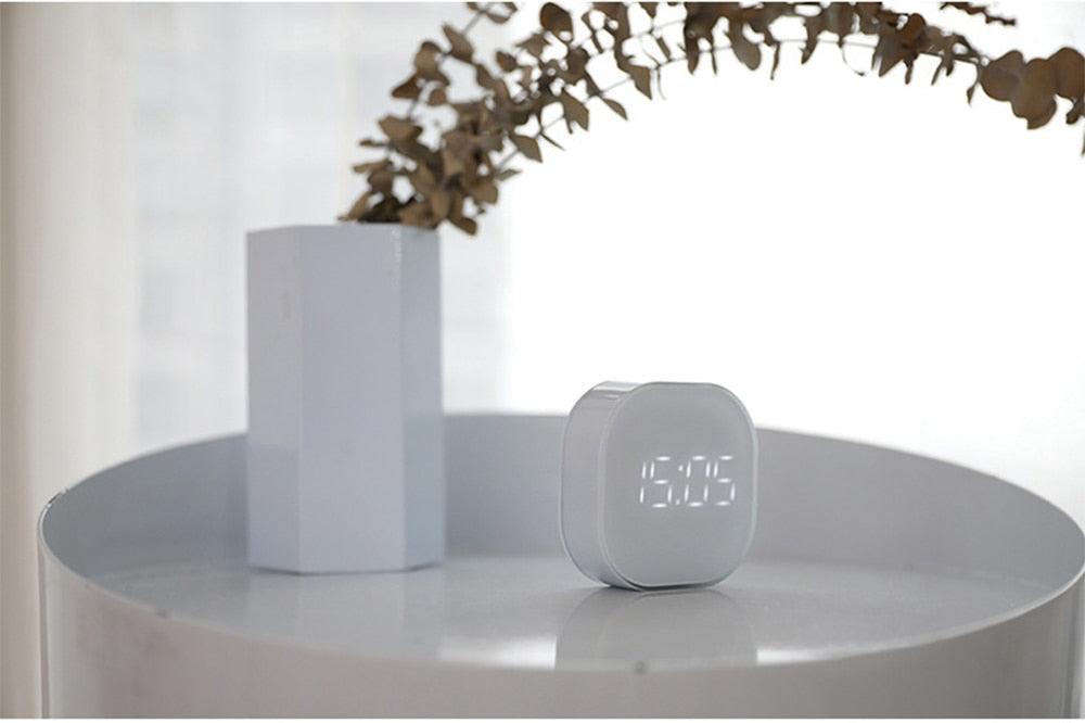 Electronic Square Silent Bedside Alarm Clock Intelligent Temperature Sensing Magnetic Attraction Desk Clock Mini Battery Operated Alarm Clock  Home Decor Stevvex