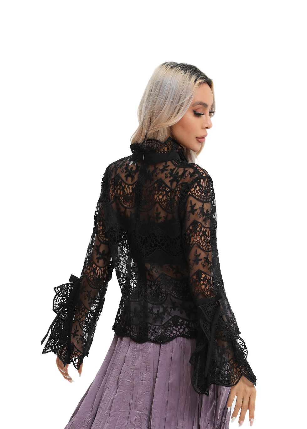 Elegant Long Sleeve Lace Blouse