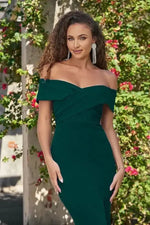 Elena Off-the-Shoulder Maxi Dress - Emerald
