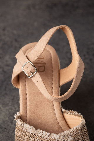 Elinor Wedge in Taupe Naughty Monkey