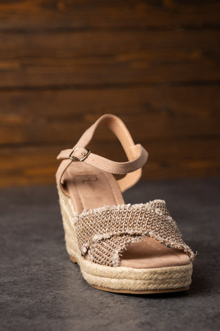 Elinor Wedge in Taupe Naughty Monkey