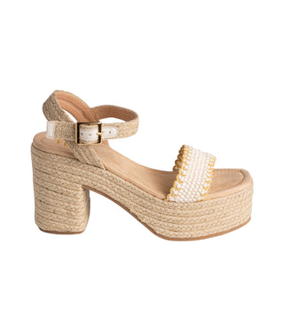 Elise Platform Sandals in Off White Naughty Monkey