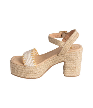 Elise Platform Sandals in Off White Naughty Monkey