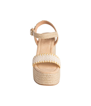 Elise Platform Sandals in Off White Naughty Monkey