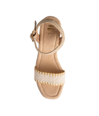 Elise Platform Sandals in Off White Naughty Monkey