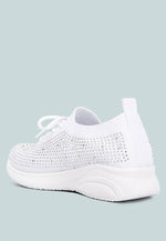 Elizha Stud Embellished Lace Up Sneakers