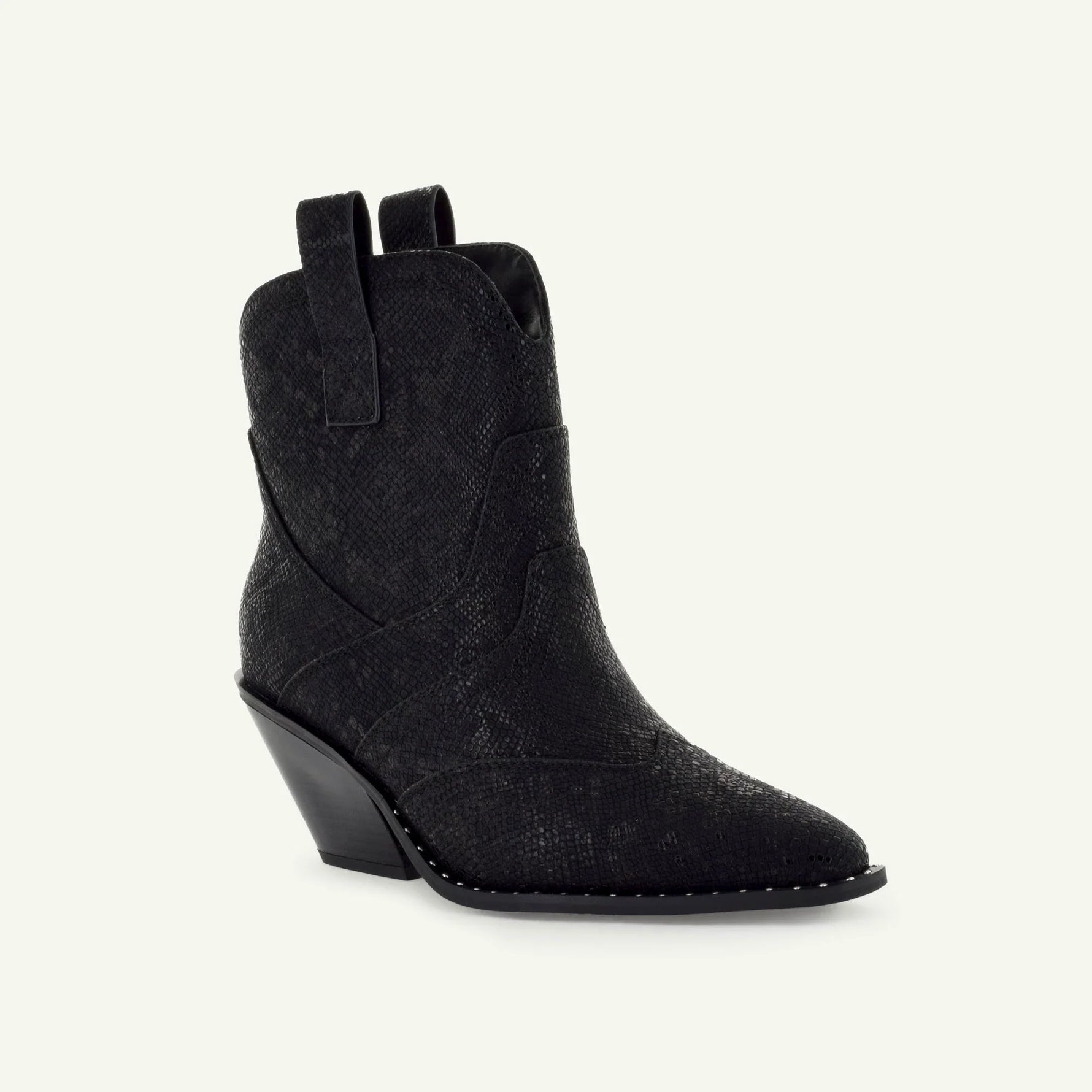 ISABEL: WESTERN BOOTIE - BLACK SNAKE - By Baano