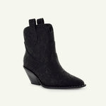 ISABEL: WESTERN BOOTIE - BLACK SNAKE - By Baano