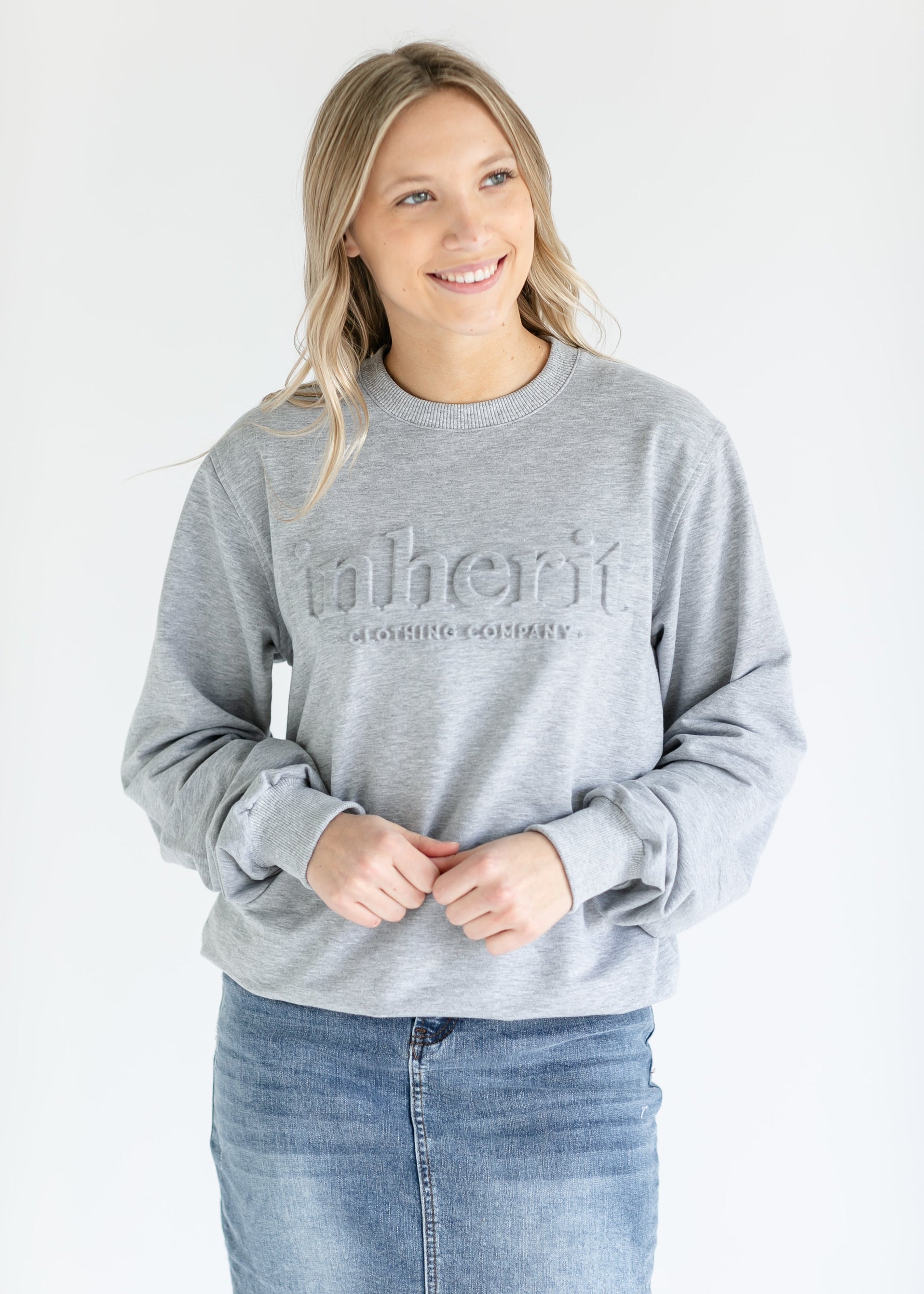 Embossed Inherit Logo Crewneck Sweatshirt - By Baano