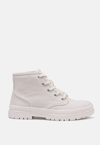 emilia canvas lace-up boots