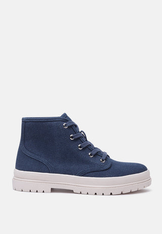 emilia canvas lace-up boots