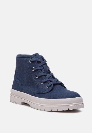 emilia canvas lace-up boots