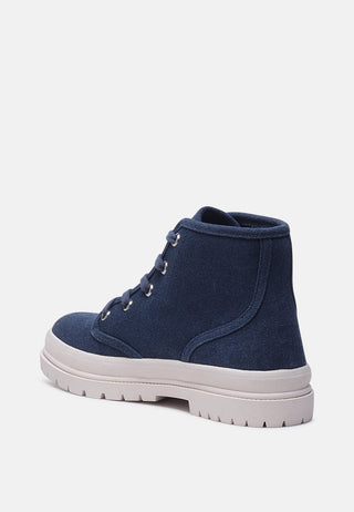 emilia canvas lace-up boots