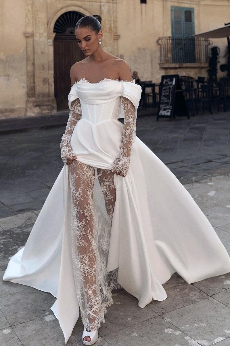 Endless Dedication Off-the-Shoulder Wedding Dress - By Baano