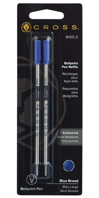 Ballpoint Pen Refill - Blue - Broad - Dual Pack - By Baano