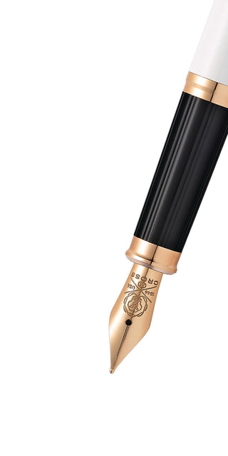 Century® II Pearlescent White Lacquer Medium Nib Fountain Pen - By Baano