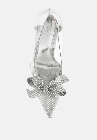 Erika Rhinestones Embellished Clear Pump Shoes