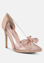 Erika Rhinestones Embellished Clear Pump Shoes London Rag International