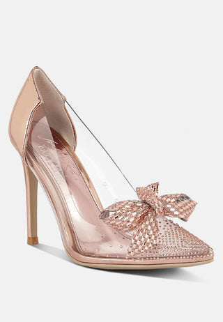 Erika Rhinestones Embellished Clear Pump Shoes
