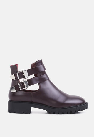 erner adjustable cut-out buckle boots