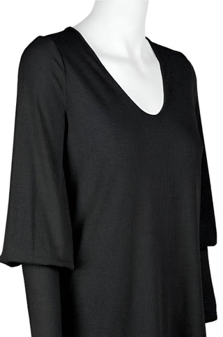 Ellen Tracy V - Neck Blouson Long Sleeve Solid Knit Jersey Top - Glamourous Grace