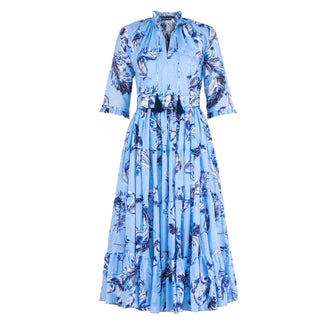 Eva Dress Feather Lightness Soft Blue Dress - By Baano