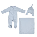 EVAN | Baby Boys Blue Ribbed Cotton Gift Set (4)