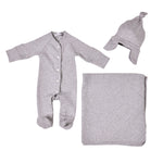 EVAN | Baby Boys Grey Ribbed Cotton Gift Set (4)