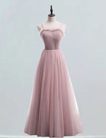 Pink Tulle Spaghetti Strap Evening Gown | Girls' Prom & Bridesmaid Dress