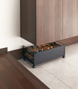 Rolling Shoe Rack (9" H)  - Steel - By Baano