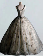 Women's Elegant Green Tulle V-Neck Evening Gown with Beaded Pleats