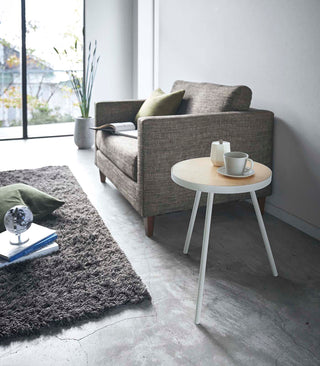 Side Table (20" H)  - Steel + Wood - By Baano