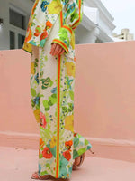 Printed Tie Back Shirt and Pants Set