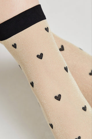 Shimmering Socks Conte Fantasy - "Hearts" Designs - By Baano