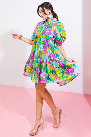 CONTAIN THE SUN POPLIN MINI DRESS - By Baano