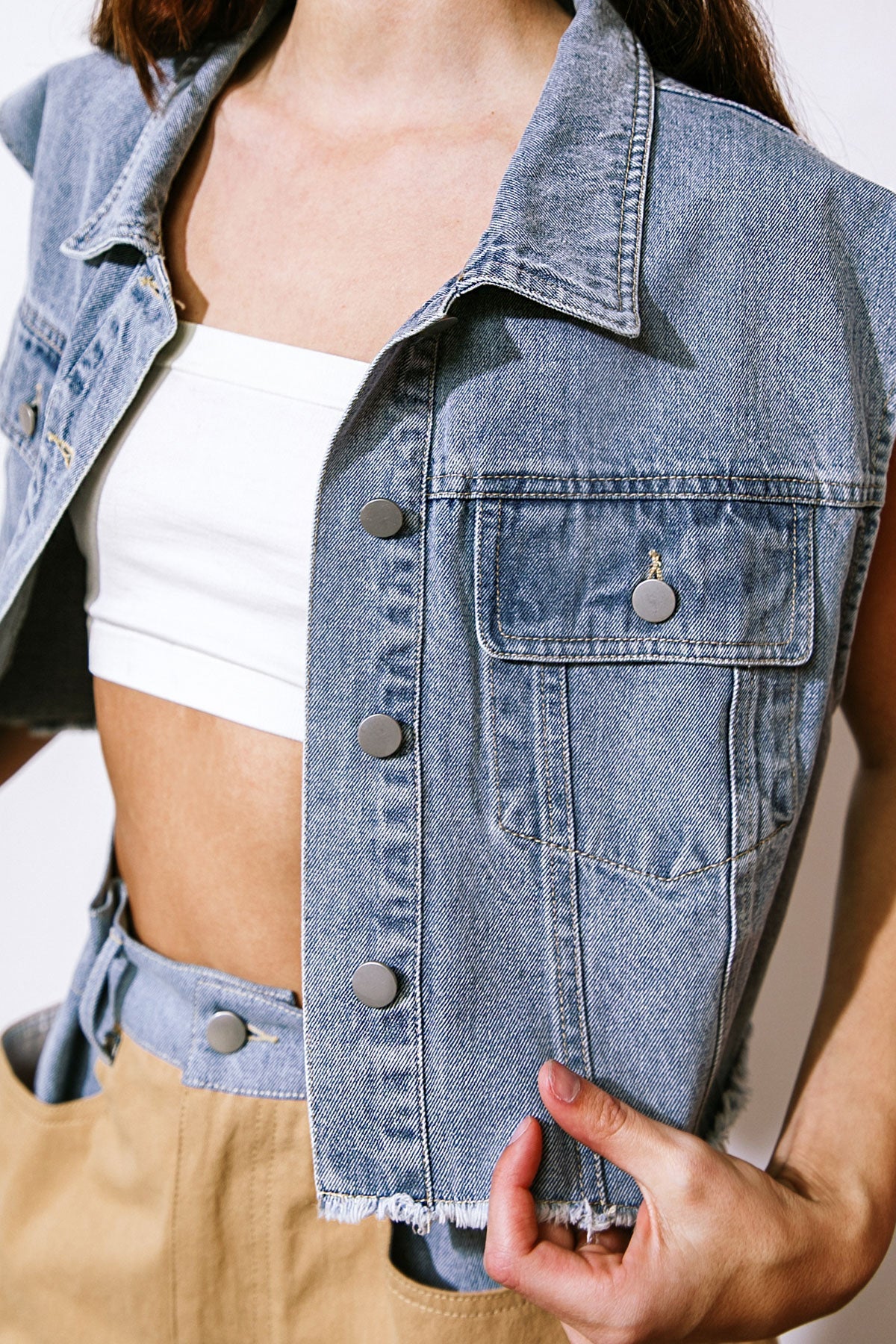 CLAIM TO FAME DENIM VEST - By Baano