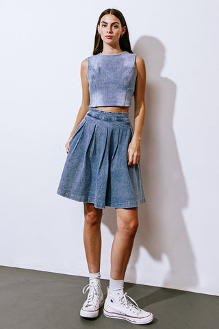 YOUR EYES ON MINE DENIM MINI SKIRT - By Baano
